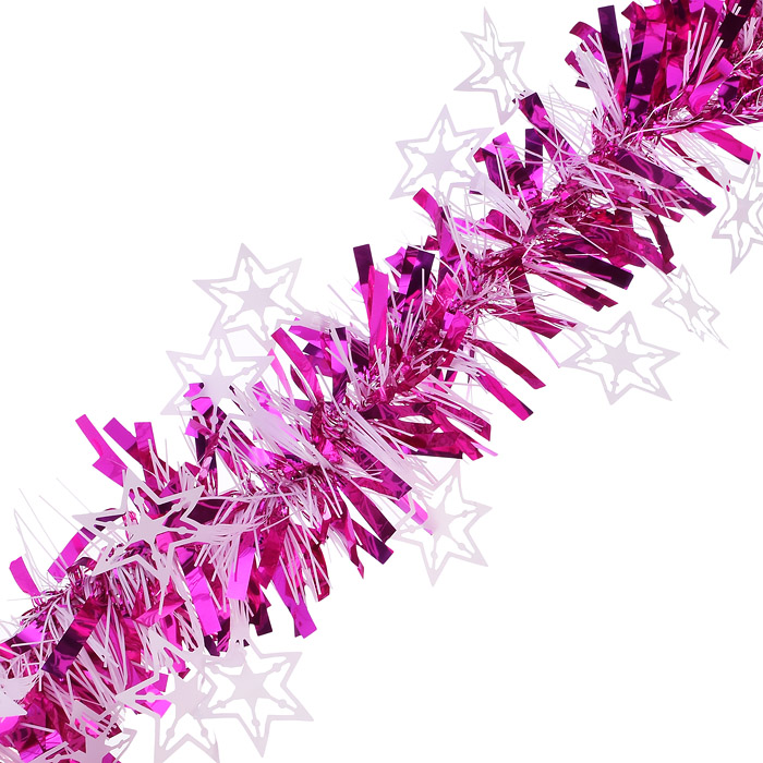 Новогоднее украшение S1907 "Мишура" фиолетовая (9*200см.)