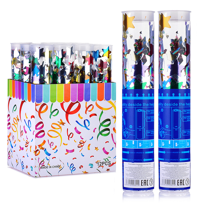 Хлопушка пневматическая S1720 "Цветочный вальс" 30см Хлопушка пневматическая S1720 "Цветочный вальс" 30см