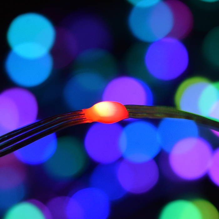 Фото к товару Электрогирлянда светодиодная Роса, 10м, пульт, USB, цветная Электрогирлянда светодиодная Роса, 10м, пульт, USB, цветная