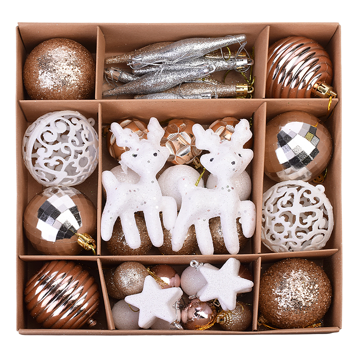 Набор новогодних украшений S2013 "Зимняя сказка" 3-6см*42шт