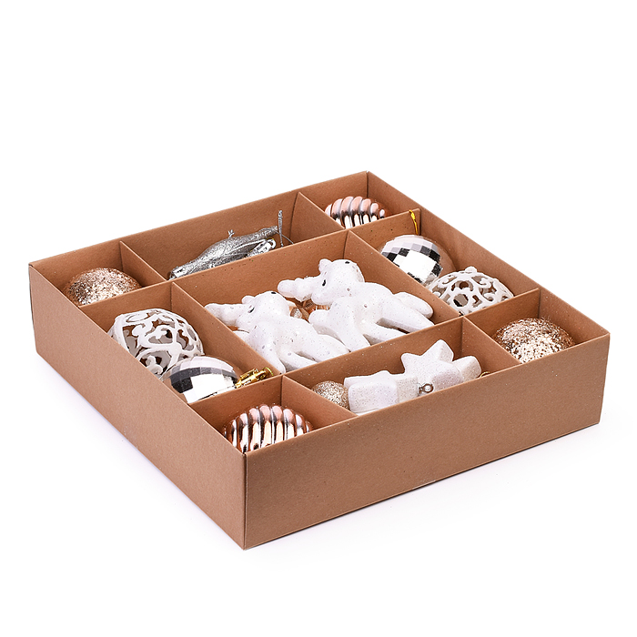 Набор новогодних украшений S2013 "Зимняя сказка" 3-6см*42шт