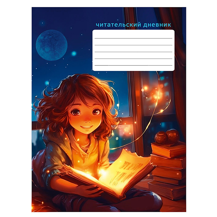 Читательский дневник, А5, 48 л. "Читатель" скрепка Читательский дневник, А5, 48 л. "Читатель" скрепка