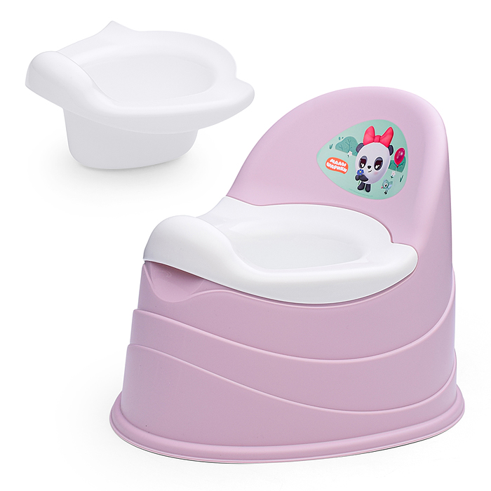 Горшок детский с декором "Малышарики" 390х310х305мм (Розовый)