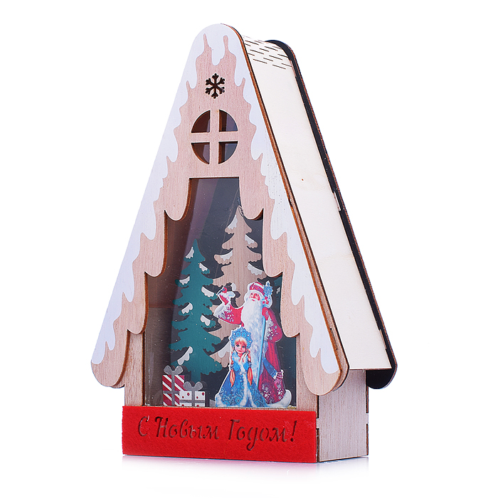 Фото к товару Новогоднее украшение S2399 "Домик со светом. С Новым годом!" в пакете Новогоднее украшение S2399 "Домик со светом. С Новым годом!" в пакете