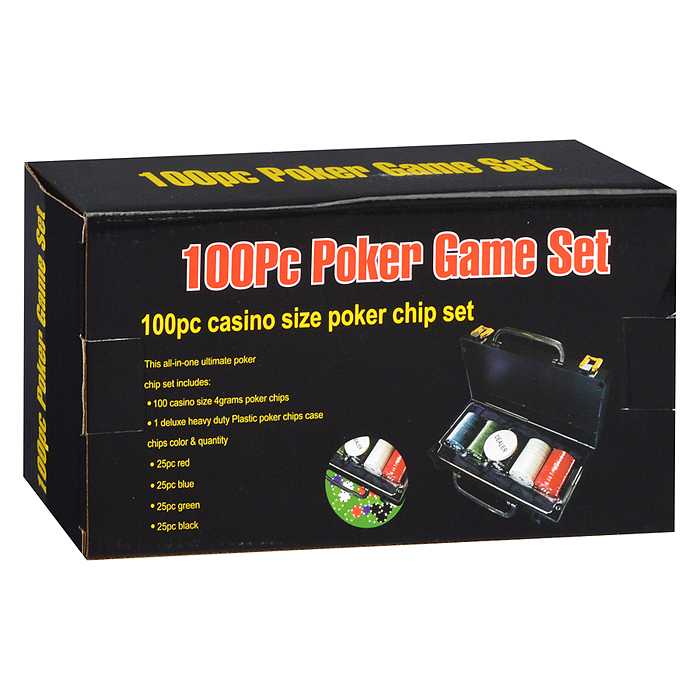 Фото к товару Набор для игры в покер (100 фишек) Набор для игры в покер (100 фишек)