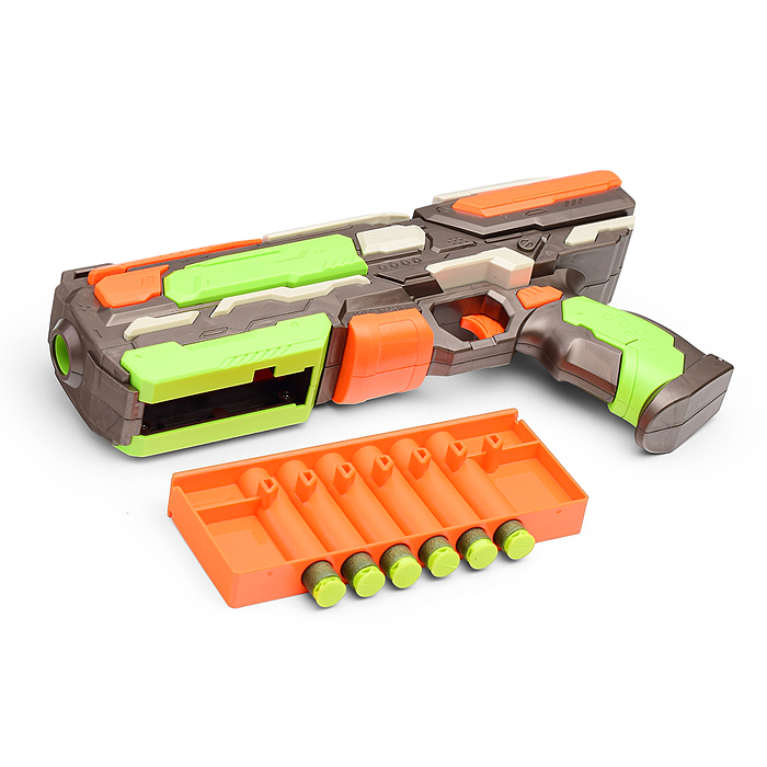 Фото к товару Бластер FJ8054 "Меткость стрелка" с мягкими пулями, в коробке Бластер FJ8054 "Меткость стрелка" с мягкими пулями, в коробке