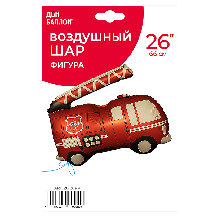 Фото к товару Шар (26''/66 см) Фигура, Пожарная машина, Красный, Сатин, 1 шт. в уп. Шар (26''/66 см) Фигура, Пожарная машина, Красный, Сатин, 1 шт. в уп.