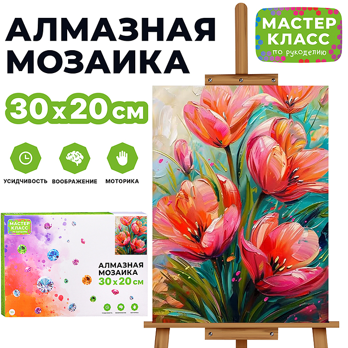 Мозаика алмазная MKA3020-28 "Весенние цветы" 20*30см. Мозаика алмазная MKA3020-28 "Весенние цветы" 20*30см.