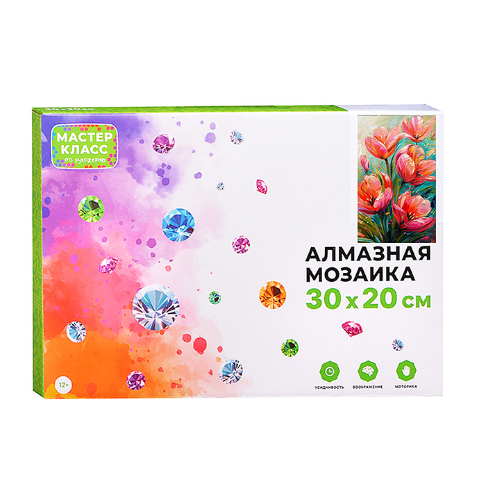 Фото к товару Мозаика алмазная MKA3020-28 "Весенние цветы" 20*30см. Мозаика алмазная MKA3020-28 "Весенние цветы" 20*30см.