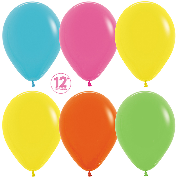 Шар (12''/30 см) Ассорти Тропическое, пастель, 50 шт. Шар (12''/30 см) Ассорти Тропическое, пастель, 50 шт.