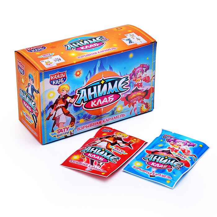 Взрывная карамель с татуировкой "Аниме Клаб" 2гр*50шт