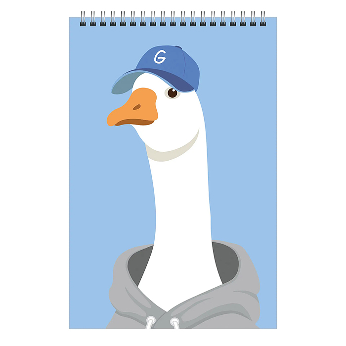 Блокнот 60л. "Гусь" клетка, гребень, А7