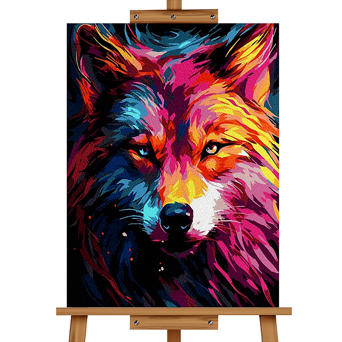 Картина по номерам MKR4030-54 "Огненный волк" 40*30 см. 