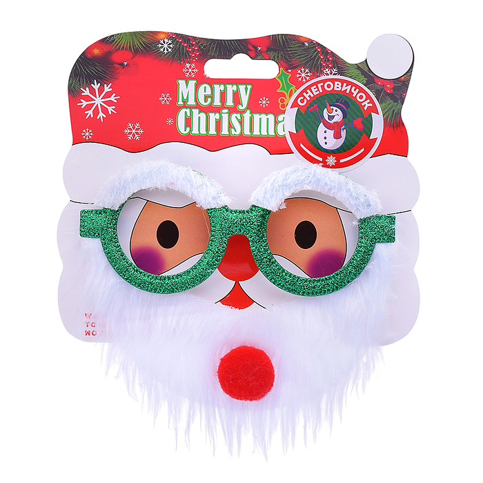 Очки карнавальные S2313 "Дедушка Мороз" в пакете