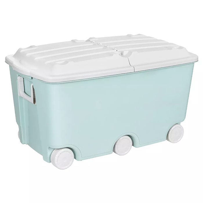 Ящик для игрушек на колесах 685х395х385мм, 66,5л (Светло-голубой) Ящик для игрушек на колесах 685х395х385мм, 66,5л (Светло-голубой)