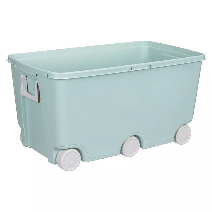 Фото к товару Ящик для игрушек на колесах 685х395х385мм, 66,5л (Светло-голубой) Ящик для игрушек на колесах 685х395х385мм, 66,5л (Светло-голубой)