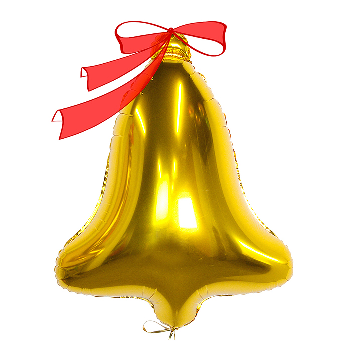 Шар (32''/81 см) Фигура, Колокольчик, Золото, 1 шт. в уп.