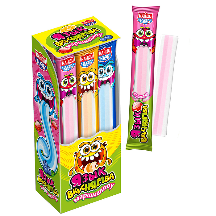 Маршмеллоу "Язык-вкуснямба" ассорти 13гр*30шт