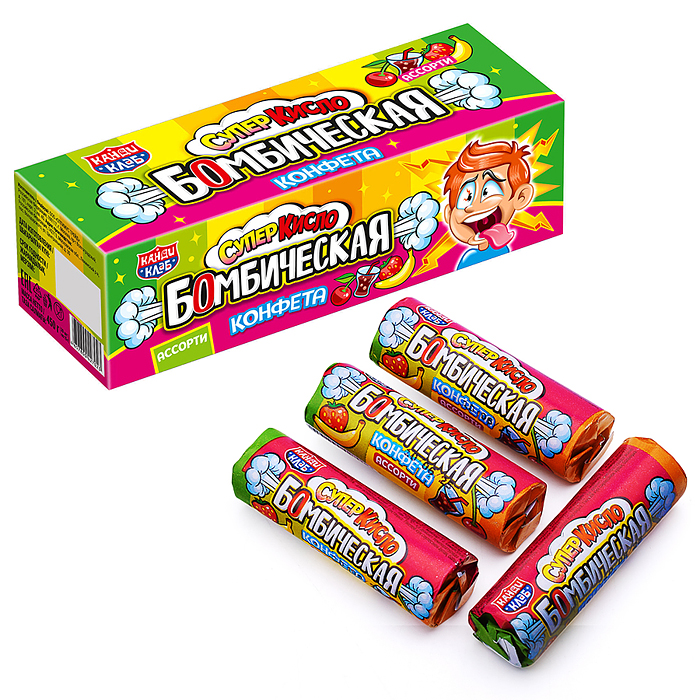 Сахарная конфета "Бомбическая" ассорти 15г*30шт Сахарная конфета "Бомбическая" ассорти 15г*30шт