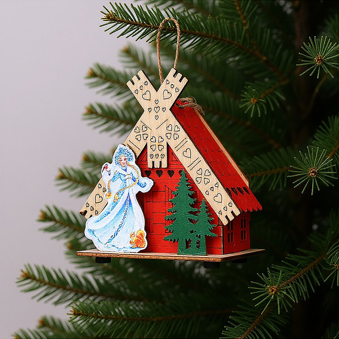 Фото к товару Новогоднее украшение S2395 "Домик со светом. Снегурочка" в пакете Новогоднее украшение S2395 "Домик со светом. Снегурочка" в пакете