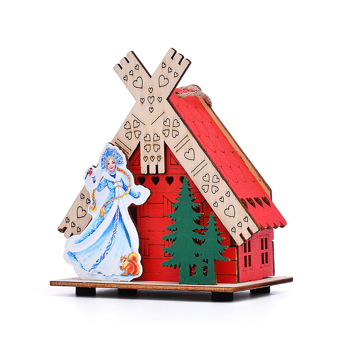Фото к товару Новогоднее украшение S2395 "Домик со светом. Снегурочка" в пакете Новогоднее украшение S2395 "Домик со светом. Снегурочка" в пакете