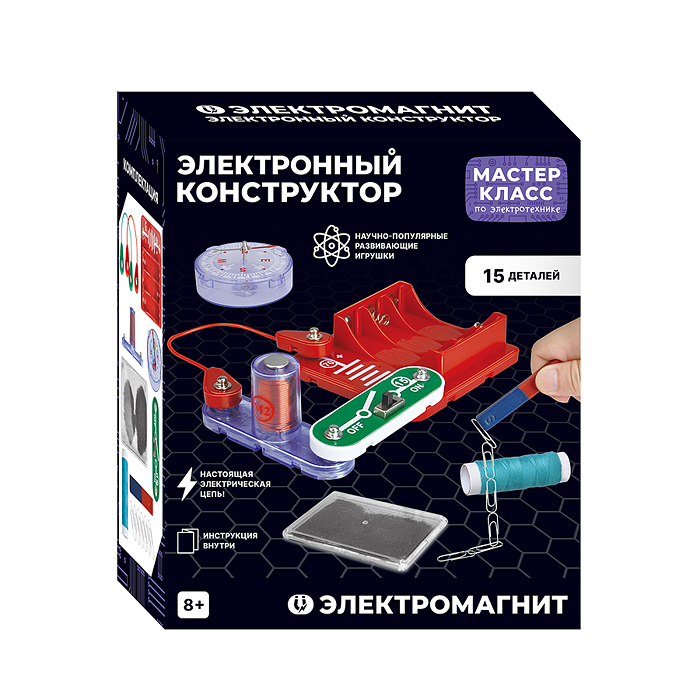 Фото к товару Электронный конструктор MK0008 "Электромагнит" Электронный конструктор MK0008 "Электромагнит"
