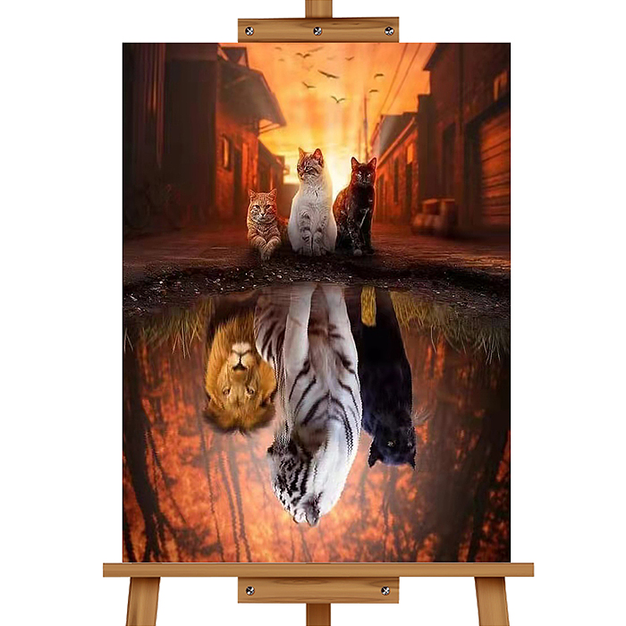 Фото к товару Мозаика алмазная MKA4030-11 "Воображение кошек" 30*40см. Мозаика алмазная MKA4030-11 "Воображение кошек" 30*40см.