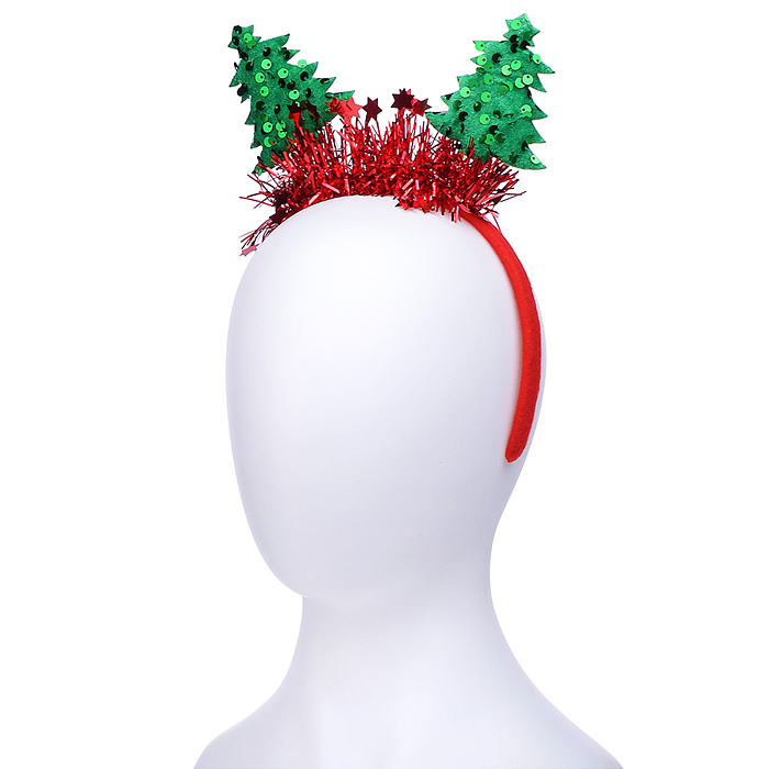 Ободок карнавальный S2305 "Ёлочки с мишурой" в пакете