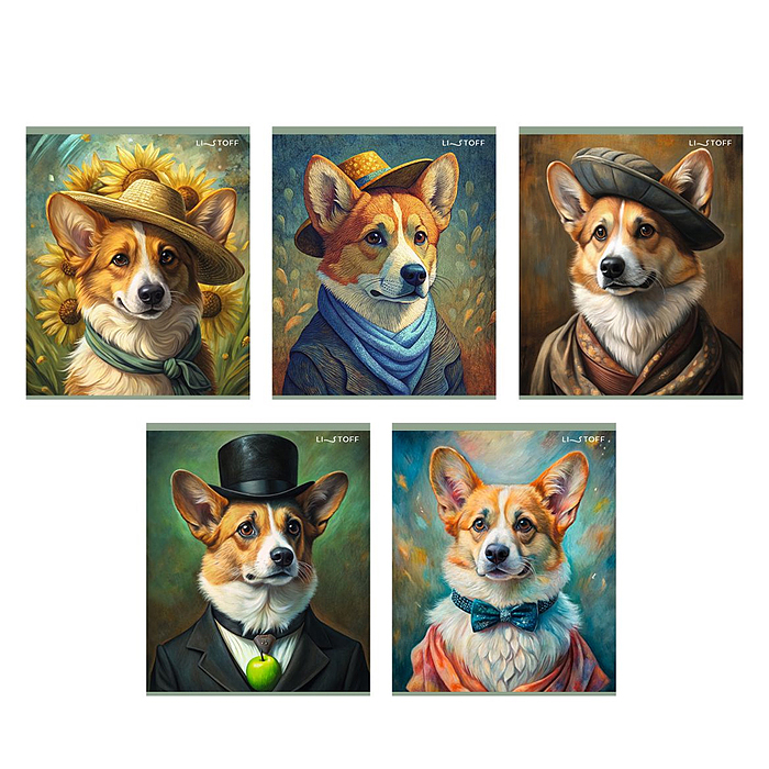 Тетрадь 48л. клетка "Великие корги" скрепка. ВД-лак, многоур. конгрев, выб.УФ-лак.