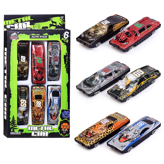 Набор машин KZ957-606 "Звериная мощь" в коробке