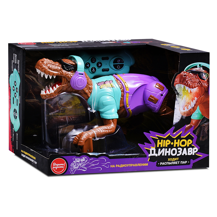 Фото к товару Динозавр UT0251 "Хип хоп" р/у (ходит, распыляет пар) в коробке Динозавр UT0251 "Хип хоп" р/у (ходит, распыляет пар) в коробке