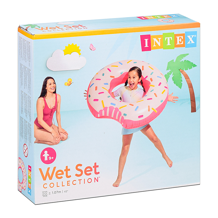 Фото к товару Круг для плавания «Пончик» 94 х 23 см, от 9 лет 56265NP INTEX Круг для плавания «Пончик» 94 х 23 см, от 9 лет 56265NP INTEX