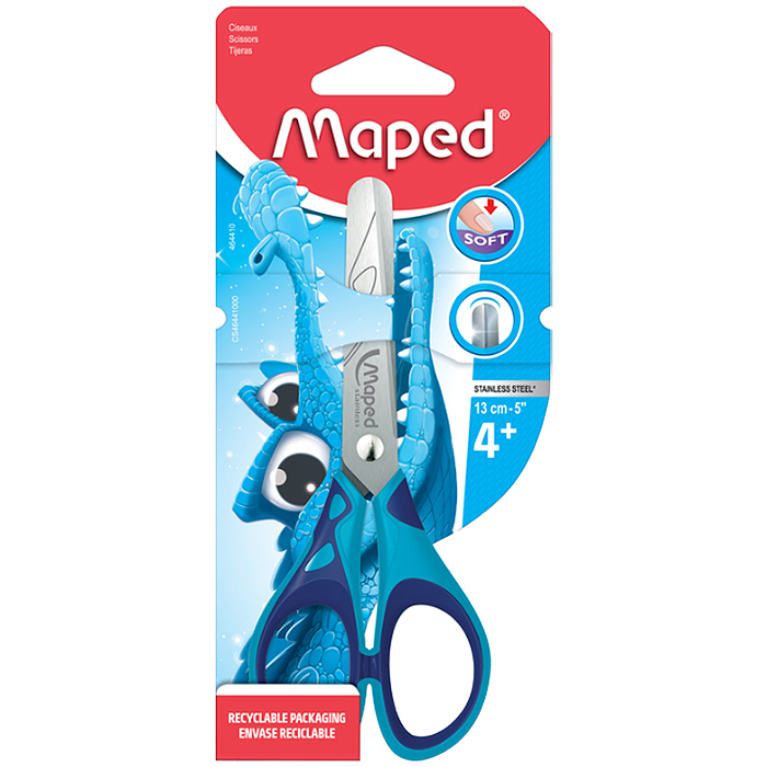 Ножницы "Start Soft", 130мм, прорезин.ручки, ассорти, европодвесом