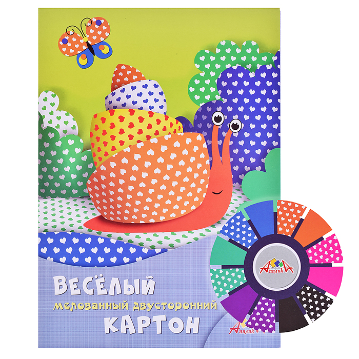 Картон цветной двусторонний А4 6цв. "Сердечки" Картон цветной двусторонний А4 6цв. "Сердечки"