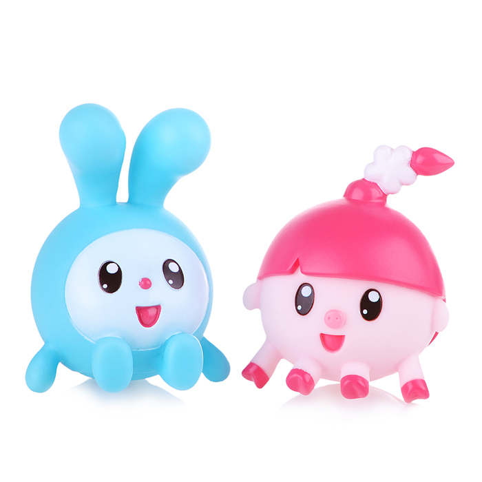 Игрушки для купания "Малышарики" (Крошик+Нюшенька) в сетке 