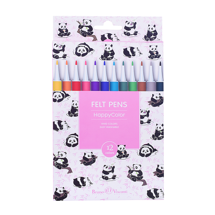 Фломастеры 12 цв. "Happycolor" 4 вида Фломастеры 12 цв. "Happycolor" 4 вида