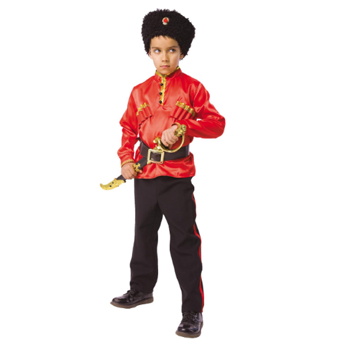 Костюм "Казак" (рубашка, брюки, кубанка, шашка, ремень) размер 116-60 Костюм "Казак" (рубашка, брюки, кубанка, шашка, ремень) размер 116-60