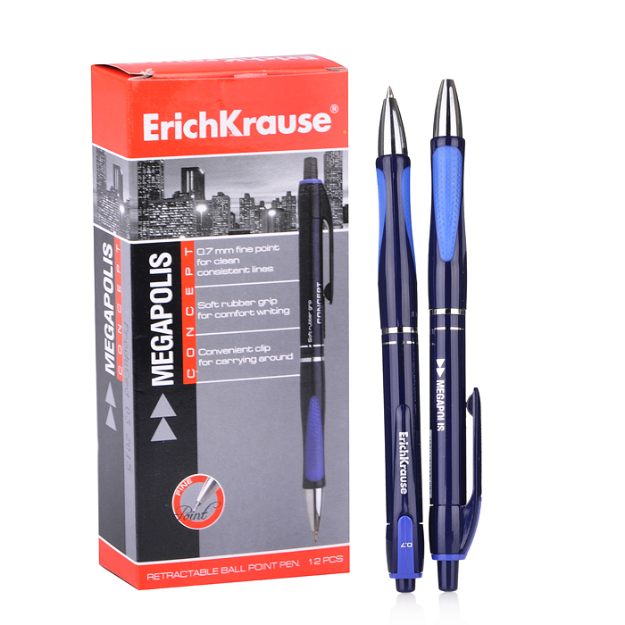 Ручка шариковая автоматическая Megapolis concept цвет чернил синий 