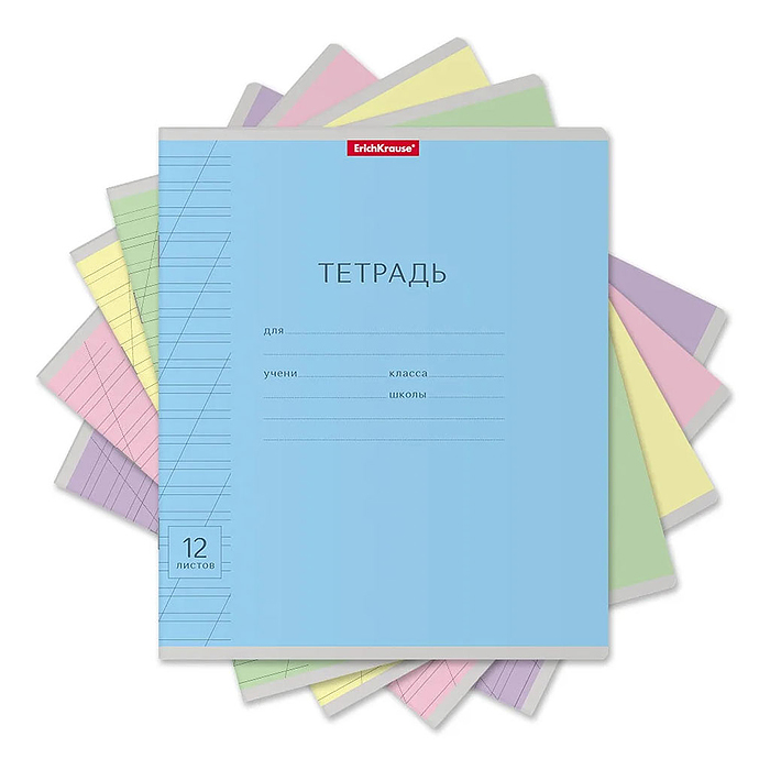 Тетрадь 12 л. косая линейка, Классика Visio ассорти Тетрадь 12 л. косая линейка, Классика Visio ассорти