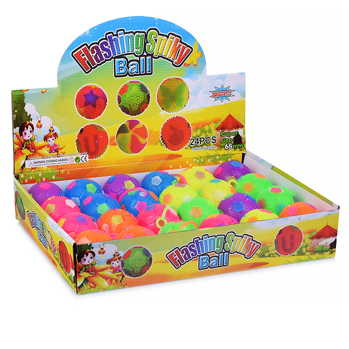 Фото к товару Мяч-ежик 00-1172 "Веселые кружочки" со светом, (6,5см) в коробке Мяч-ежик 00-1172 "Веселые кружочки" со светом, (6,5см) в коробке