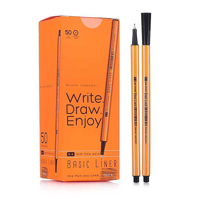 Ручка капиллярная 0,4 мм "BASIC" Черная (файнлайнер) Ручка капиллярная 0,4 мм "BASIC" Черная (файнлайнер)