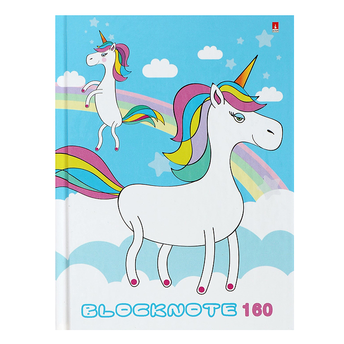 Блокнот-престиж  А6. 160 л. "Модные единороги"