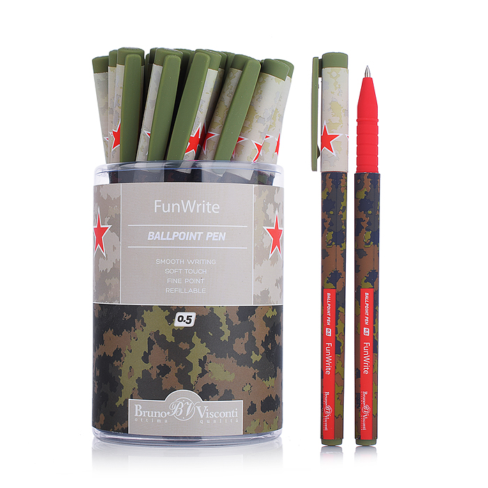 Ручка "FunWrite. Милитари" шариковая 0,5 мм, синяя