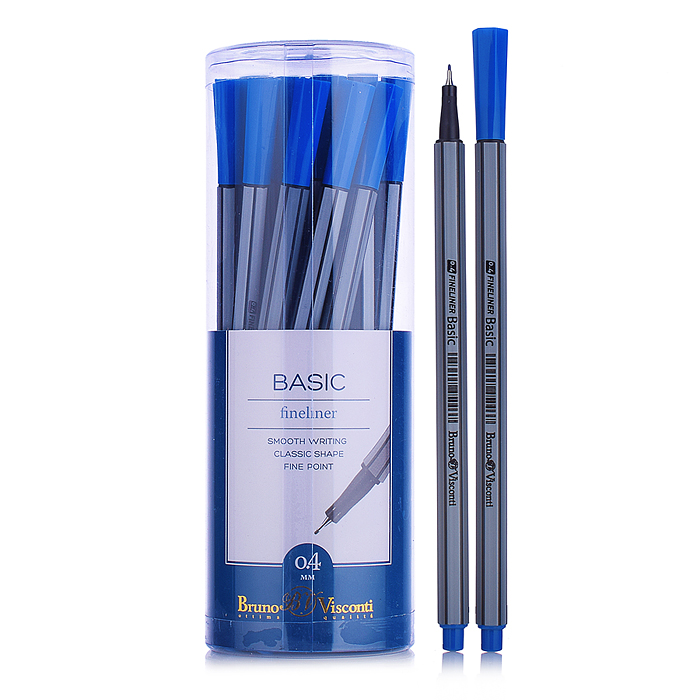 Ручка капиллярная 0,4 мм "BASIC" Синяя (файнлайнер) Ручка капиллярная 0,4 мм "BASIC" Синяя (файнлайнер)