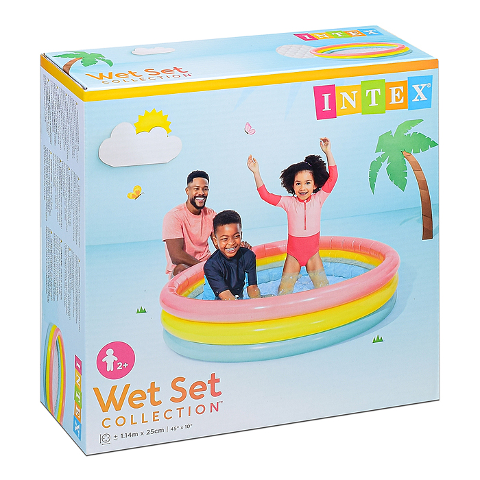 Бассейн надувной "Радуга" с надувным дном, 114 х 25 см, от 2 лет, 57412NP INTEX