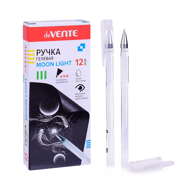 Ручка гелевая "Moonlight" d=0,8 мм, белые чернила с эффектом Highlighter, для рисования 