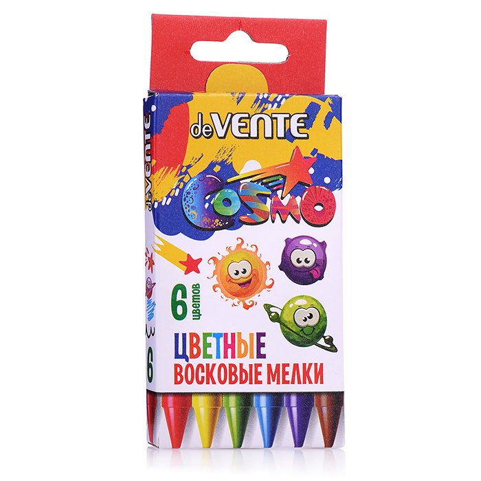 Мелки восковые "Cosmo" 06 цветов в картонной коробке с подвесом Мелки восковые "Cosmo" 06 цветов в картонной коробке с подвесом