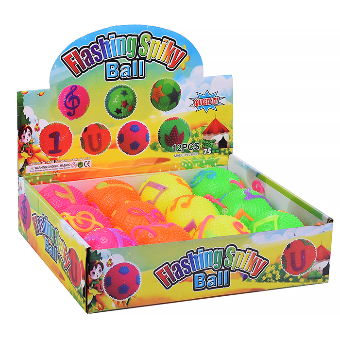 Мяч-ежик 00-1392 "Веселые нотки" со светом, (7,5 см) в коробке