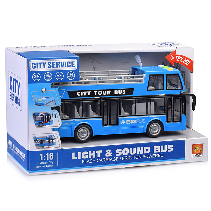 Фото к товару Автобус WY916B "Василёк" 1:16 (свет, звук) в коробке Автобус WY916B "Василёк" 1:16 (свет, звук) в коробке