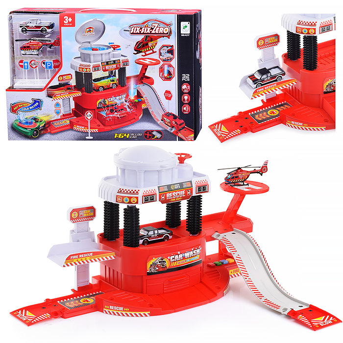 Парковка 660-A317 "Автомойка" в коробке (красный)